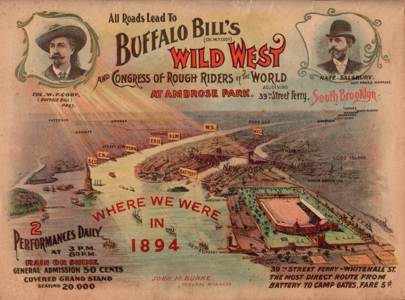 Image for Buffalo Bill's Wild West Show 1895 18 x 24 Poster New York City Brooklyn